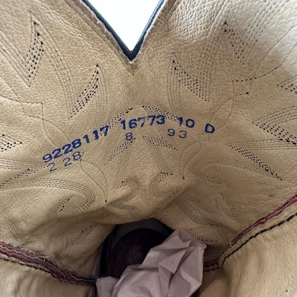 Vintage Dan Post Oxblood Burgundy Classic Western Cowboy Boots Made in USA -10D - Picture 10 of 10